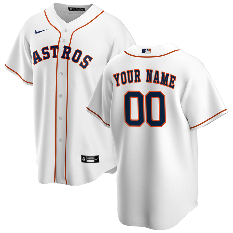 2020 MLB Men Houston Astros Nike White Home 2020 Replica Custom Jersey 1->houston astros->MLB Jersey